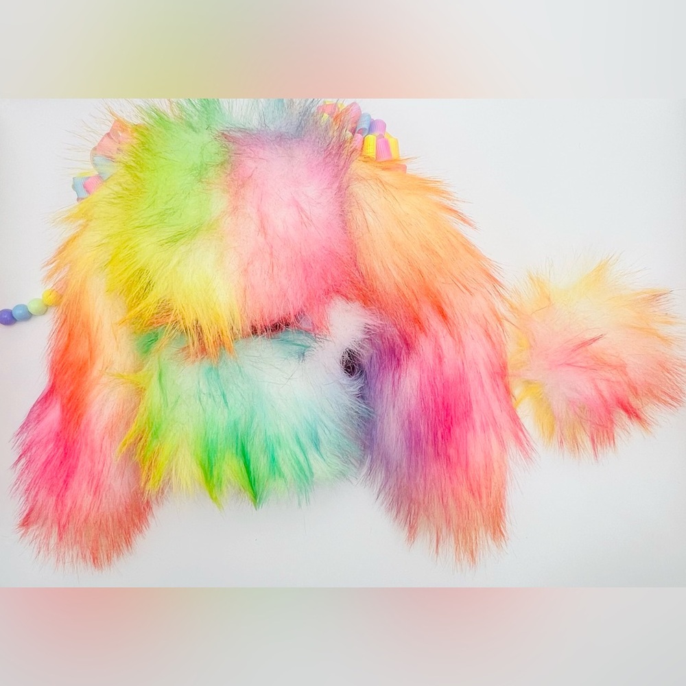 Custom Rainbow Labubu The Monsters Plush Keychain with Bonus Accessories - Picture 5 of 5